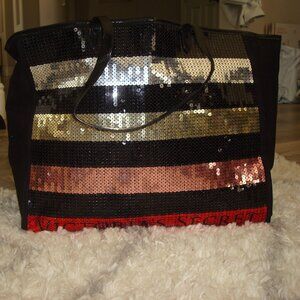 VICTORIAS SECRET Sequin XL Shoppers Tote
